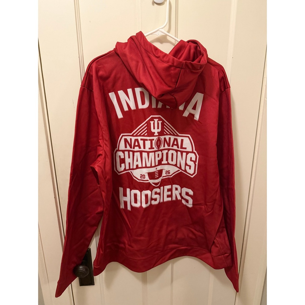 Indiana Hoosiers 2026 National Championship Hoodie Red Mens XL Football Pullover - Picture 2 of 4